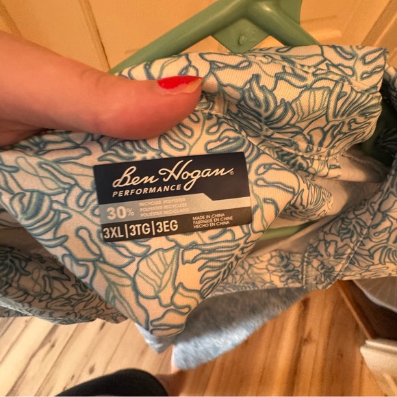 Ben Hogan Blue Patterned Men's Performance Polo Shirt 3XL - Picture 3 of 3